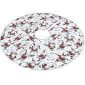 Vintage Skating Santa Tree Skirt Polyester Weihnachtsbaumdecke (Schrägansicht)