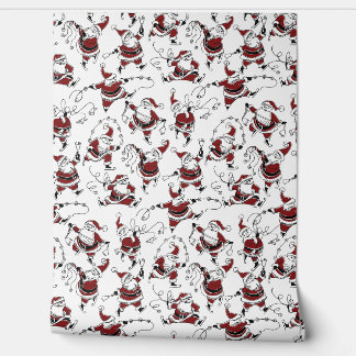 Vintage Skating Santa Wallpaper Tapete