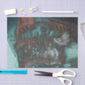 Vintage Skeletal Xray Aquamarin-braune Textur Seidenpapier (Handwerk)