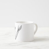 Vintage Skeleton Arm-Knochen-personalisierte Retro Espressotasse (Vorderseite Rechts)