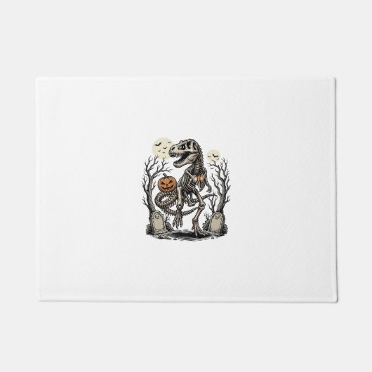 Vintage Skeleton Dinosaur Halloween Graveyard Desi Fußmatte (Vorderseite)