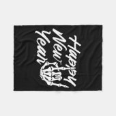 Vintage Skeleton Happy New Year Eve  Fleecedecke (Vorderseite (Horizontal))