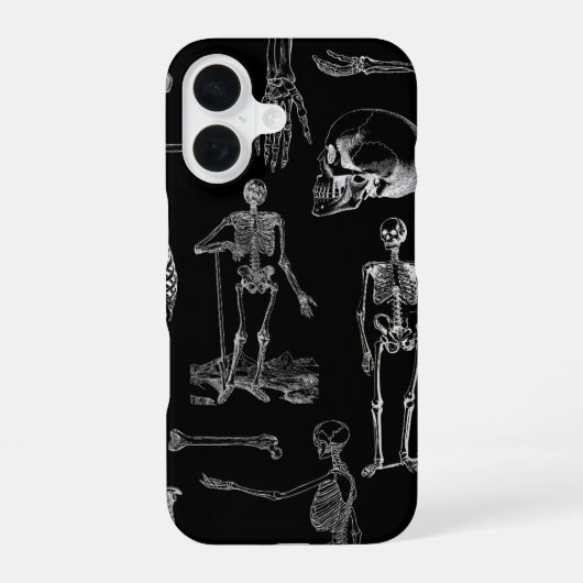 Vintage Skeleton Illustration Phone Case  iPhone 16 Hülle (Rückseite)