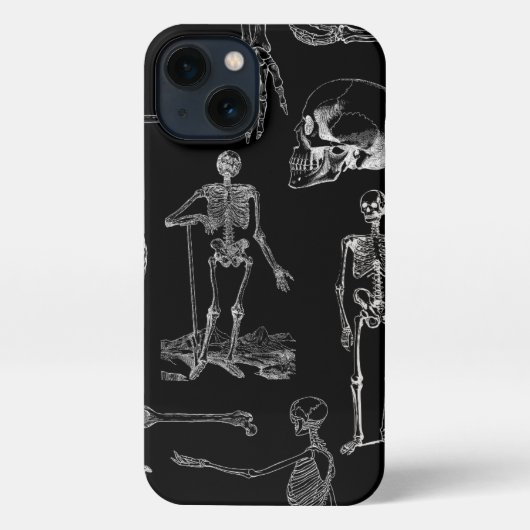 Vintage Skeleton Illustration Phone Case iPhone Hülle (Rückseite)