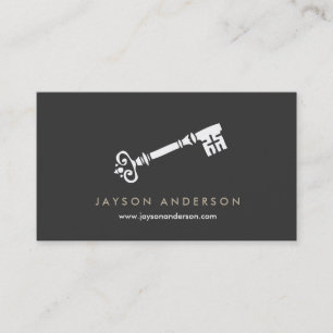 VINTAGE SKELETON KEY LOGO Nr. 2 Visitenkarte