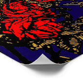 Vintage Skeleton & Roses Poster (Ecke)