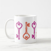 Vintage Skeleton Schlüssel-Tasse Kaffeetasse (Links)