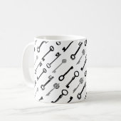 Vintage Skeleton Schlüssel-Tasse Kaffeetasse (Vorderseite Links)