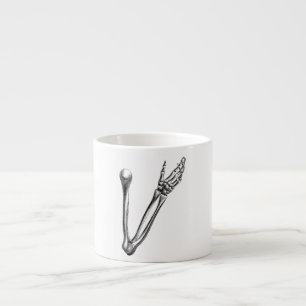 Vintage-Skelett-Arm-Knochen Personalisiert Retro-K Espressotasse