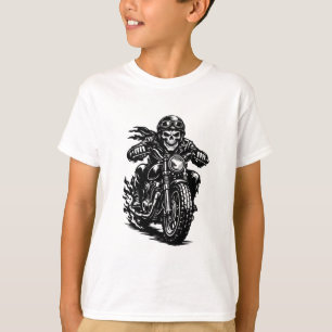 Vintage-Skelett-Biker-Motorrad-Illustration T-Shirt