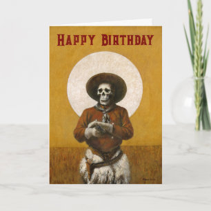 Vintage-Skelett-Cowboy-Geburtstagskarte Dankeskarte