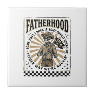 Vintage-Skelett-Cowboy-Vater-Shirt-Design Fliese