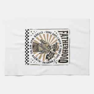 Vintage-Skelett-Cowboy-Vater-Shirt-Design Geschirrtuch