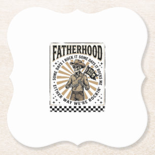 Vintage-Skelett-Cowboy-Vater-Shirt-Design Untersetzer