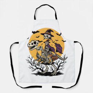 Vintage-Skelett-Dinosaurier-Halloween-Shirt-Design Schürze