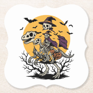 Vintage-Skelett-Dinosaurier-Halloween-Shirt-Design Untersetzer