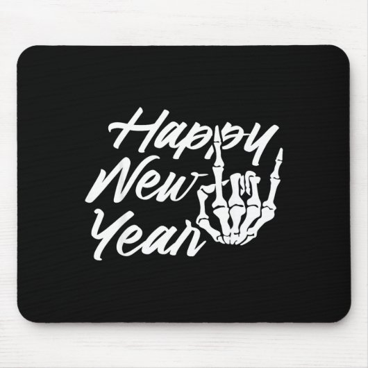 Vintage-Skelett Frohes Silvester  Mousepad (Vorne)