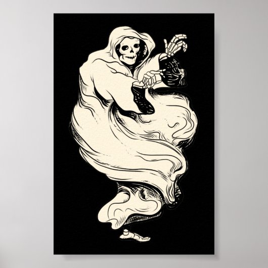 Vintage-Skelett-Geist Poster (Vorne)