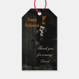 Vintage-Skelett-Halloween Geschenkanhänger