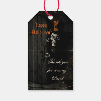 Vintage-Skelett-Halloween Geschenkanhänger