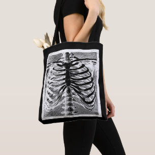Vintage Skelett Knochen Torso Körper Halloween Tasche