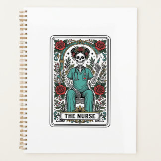 Vintage-Skelett-Krankenschwester-Tarotkarten-Shirt Planer
