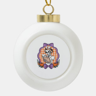 Vintage-Skelett-Krankenschwester und Baby � Süße H Keramik Kugel-Ornament