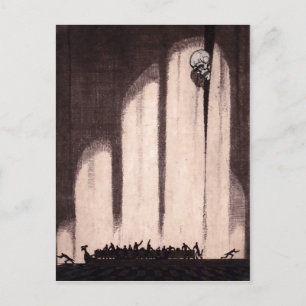 Vintage-Skelett-Kunst-Postkarte Postkarte