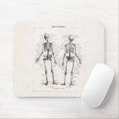 Vintage Skelett Menschliche Anatomie Knochen Schäd Mousepad (Mit Mouse)