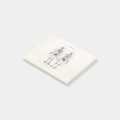 Vintage Skelett Menschliche Anatomie Knochen Schäd Post-it Klebezettel (angewinkelt)