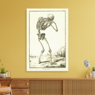 Vintage-Skelett, menschliche Anatomie von Denis Di Leinwanddruck