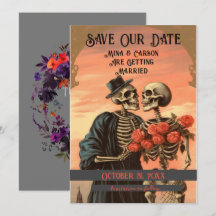 Vintage Skelett-Paar Goth Halloween 