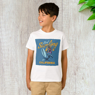 Vintage-Skelett-Surfen-Kalifornien-Strand T-Shirt
