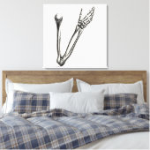 Vintage Skelettarmknochen Personalisierte Retrokno Leinwanddruck (Insitu (Schlafzimmer))