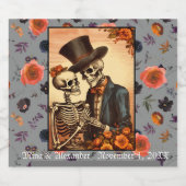 Vintage Skelettbräune und Erbgut-Hallowedding Alkoholflaschenetikett (Einzelnes Label)