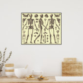 Vintage Skelettdiagramme Poster (Küche)