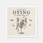 Vintage Skelette Halloween-Party Napkins Serviette (Vorderseite)