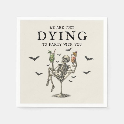 Vintage Skelette Halloween-Party Napkins Serviette (Vorderseite)