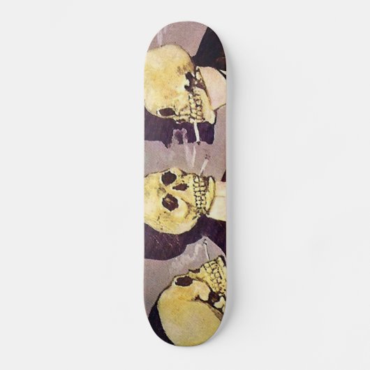 Vintage Skelette Skateboard (Vorderseite)