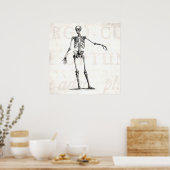 Vintage Skelettentrocknung 1800er Jahre Anatomie Poster (Küche)