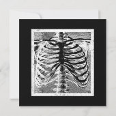 Vintage Skelettknochen Torso-Karosserie Halloween Einladung (Rückseite)