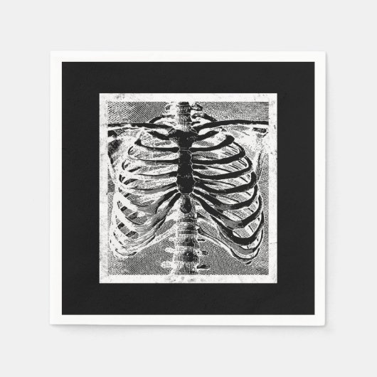 Vintage Skelettknochen Torso-Karosserie Halloween Serviette (Vorderseite)