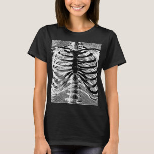 Vintage Skelettknochen Torso-Karosserie Halloween T-Shirt