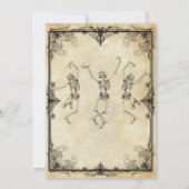 Vintage Skelettkostüme und CocktailHalloween Einladung (Rückseite)