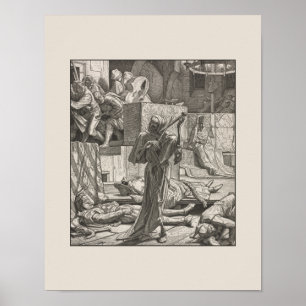 Vintage Skelettmusik Violine Tanz der Toten Schäde Poster