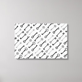 Vintage Skeletttasten auf der Leinwand