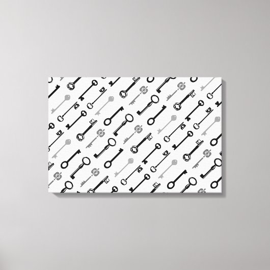 Vintage Skeletttasten auf der Leinwand (Vorderseite)