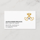 Vintage Skeletttasten | Real Anwesen Visitenkarte (Rückseite)