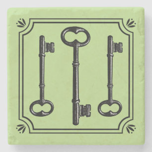 Vintage Skeletttasten Steinuntersetzer