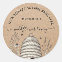 Vintage Skep rustikale Kraft Honigglas Etiketten